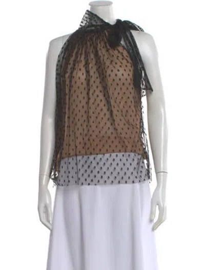 Pre-owned Michael Kors Lace Polka Dot Print Blouse In Neutral