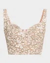 Michael Kors Collection Lace Bustier Top In Hempecru