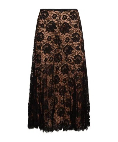 Michael Kors Lace Skirt In Brown