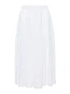 Michael Kors Leopard Corded Lace Midi Skirt In White