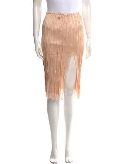 Pre-owned Michael Kors Lace Trim Embellishment Knee-length Skirt W/ Tags In Neutral