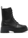 Michael Kors Lace-up Ankle Boots With Rubber Sole In Black