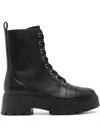Michael Kors Lace-up Ankle Boots With Rubber Sole In Black