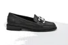 Michael Kors Lace-up Black Leather Flats With Silver Hardware In Black