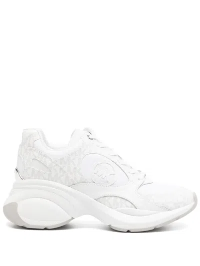Michael Kors Lace-up Fastening Trainer In Weiss