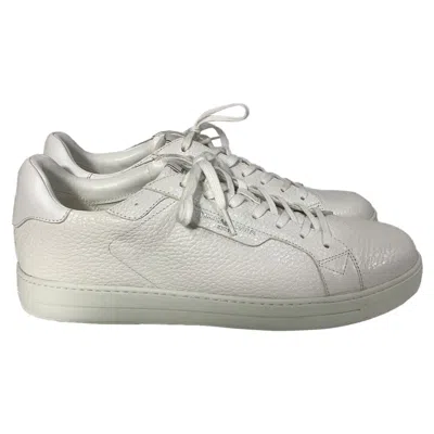 Michael Kors Lace Up Keating Sneakers In Optic White Leather