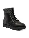 Michael Kors Lace-up Logo Boots In Black