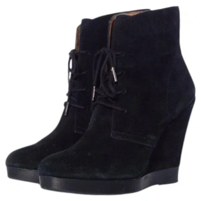 Pre-owned Michael Kors , Lace Up Wedge Boots In Black