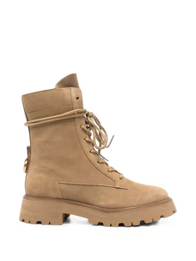 Michael Kors Lace-up Suede Boots In Multi