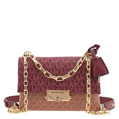 Pre-owned Michael Kors Ladies Cece Extra Small Logo Presbyoint Crossbody Bag - Red