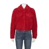 Michael Kors Ladies Faux Sherpa Trucker Jacket In Red In Red