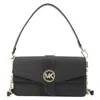 Michael Kors Ladies Greenwich Medium Saffiano Leather Shoulder Bag - Black In Black