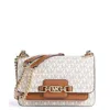 Michael Kors Ladies Heather Extra-small Logo Crossbody Bag -  Ivory/acorn In White