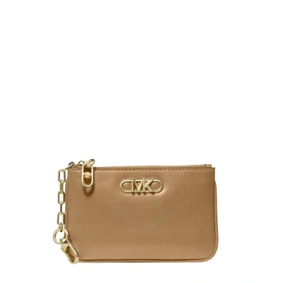 Michael Kors Ladies Parker Husk Small Key Card Holder In Brown