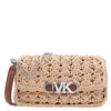 Michael Kors Ladies Parker Medium Woven Straw Shoulder Bag In Neutral