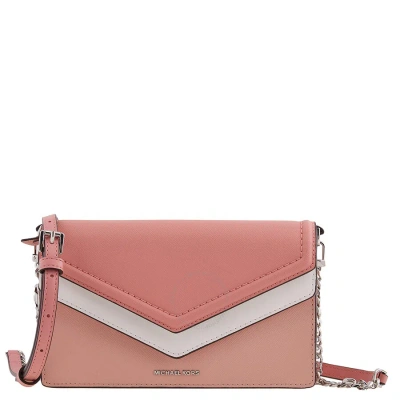 Michael Kors Ladies Saffiano Leather Jet Set Large Envelope Crossbody Bag In Pink