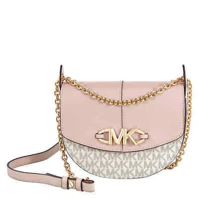 Pre-owned Michael Kors Ladies Small Convertible Saddle Crossbody- White 32t1gzyc0b
