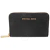 Michael Kors Ladies Small Pebble Leather Card Case Wallet In Black