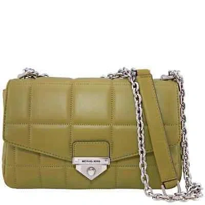 Pre-owned Michael Kors Ladies Soho Large Quilted Leather Shoulder Bag - Olive Green