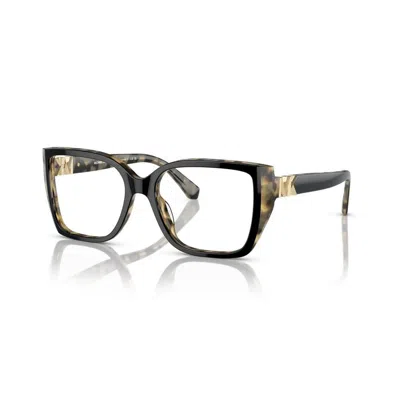 Michael Kors Women's Castello Eyeglasses, Mk4115u In Black,amber Tortoise