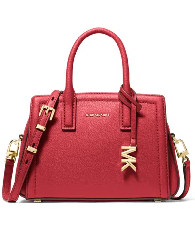 Michael Kors Laila Extra- Small Leather Crossbody In Red