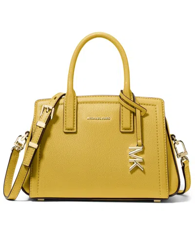 Michael Kors Laila Extra- Small Leather Crossbody In Yellow