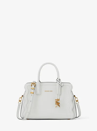 Michael Kors Laila Extra-small Pebbled Leather Convertible Crossbody Bag In White