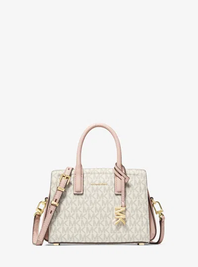 Michael Kors Laila Extra-small Signature Logo Crossbody Bag In Pink