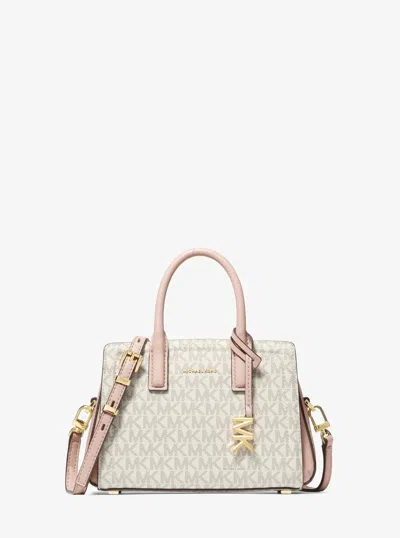 Michael Kors Laila Extra-small Signature Logo Crossbody Bag In Neutral