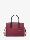 Michael Kors Laila Medium Color-block Pebbled Leather Satchel