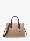 Michael Kors Laila Medium Color-block Pebbled Leather Satchel