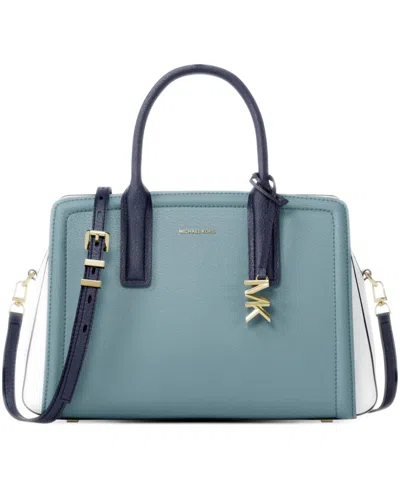 Michael Kors Laila Medium Color-block Leather Satchel Handbag In Multi