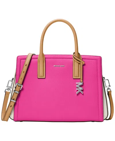 Michael Kors Laila Medium Color-block Leather Satchel Handbag In Multi