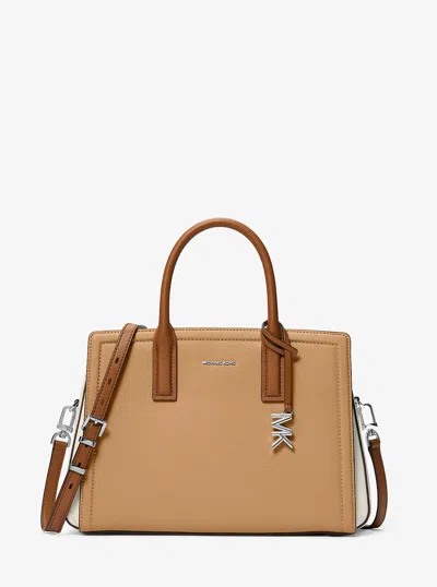 Michael Kors Laila Medium Color-block Leather Satchel In Multi