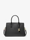 Michael Kors Laila Medium Leather Satchel In Black
