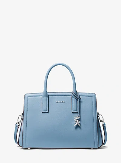 Michael Kors Laila Medium Leather Satchel In Blue