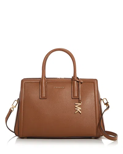 Michael Kors Laila Medium Leather Satchel In Brown