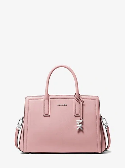 Michael Kors Laila Medium Leather Satchel In Pink