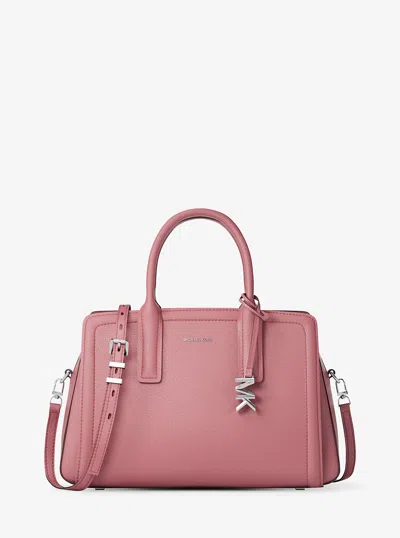 Michael Kors Laila Medium Leather Satchel In Pink