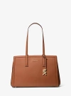 Michael Kors Laila Medium Leather Tote Bag In Brown