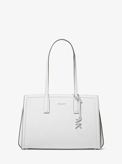 Michael Kors Laila Medium Pebbled Leather Tote Bag In Orange