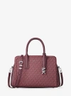 Michael Kors Laila Medium Signature Logo Satchel In Red