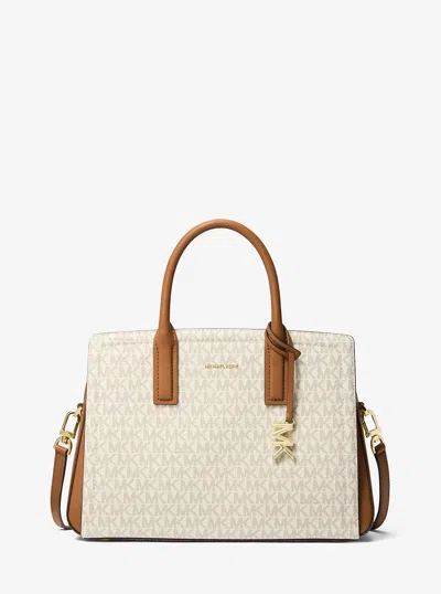 Michael Kors Laila Medium Signature Logo Satchel In Pattern