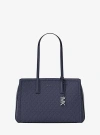 Michael Kors Laila Medium Signature Logo Tote Bag In Blue