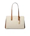 Michael Kors Laila Medium Signature Logo Tote Bag In Brown