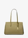 Michael Kors Laila Medium Signature Logo Tote Bag In Green