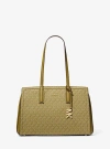 Michael Kors Laila Medium Signature Logo Tote Bag In Green