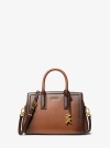 Michael Kors Laila Small Burnished Leather Satchel In Brown