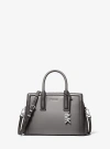 Michael Kors Laila Small Burnished Leather Satchel In Gray