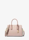 Michael Kors Laila Small Color-block Pebbled Leather Satchel In Pink